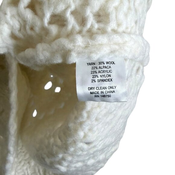 Sea New York NY Crop Wool Alpaca Pointelle Knit Sweater Vest White L Cottagecore - Picture 4 of 5